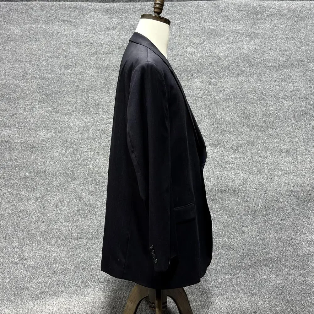 Jos A Bank Blazer Mens 50L Navy Wool Big & Tall 2 Button Sport Coat Jacket